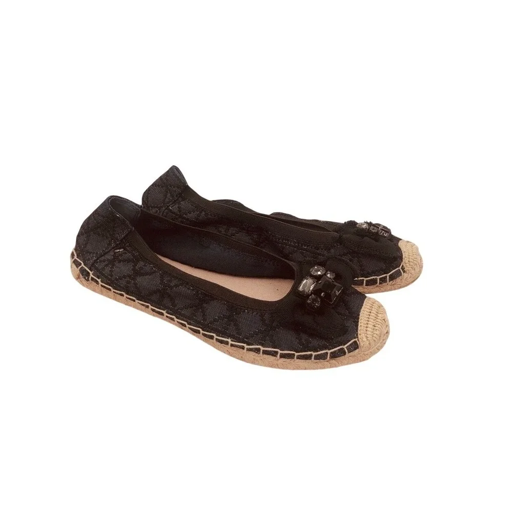 SV women's Black espadrille with bows/stones‎ 6.5